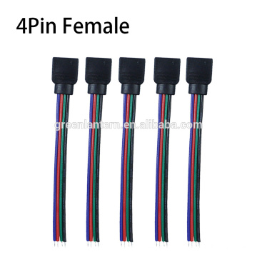 Conector hembra RGB de 4 pines Conector hembra Conector PCB de 4 pines Cable Conector para Flexible 5050/3528 RGB Tira de luz LED